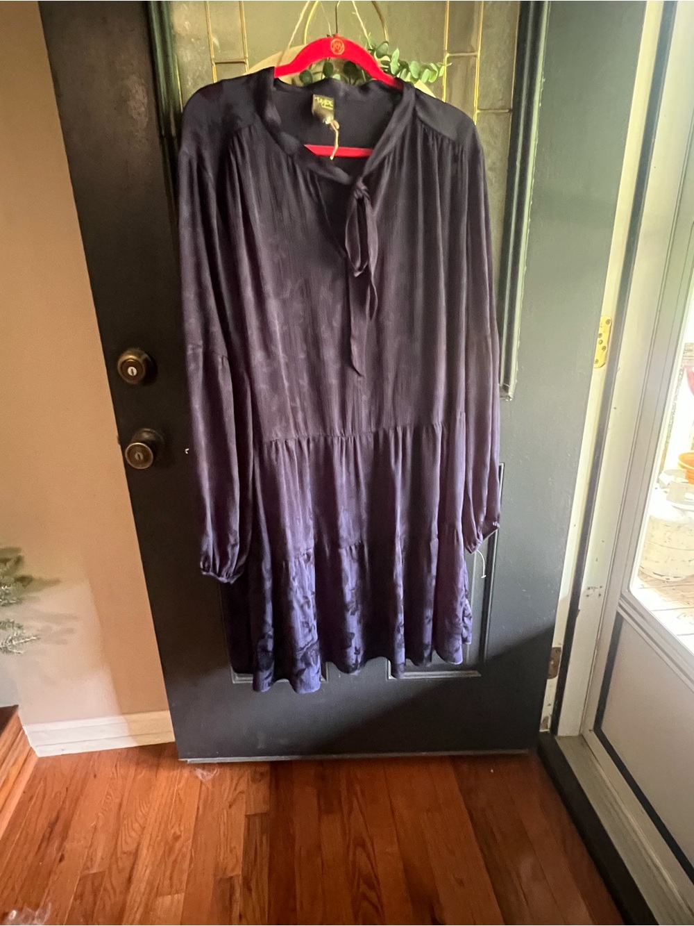 Taylor Navy Blue Long Sleeve Midi Dress